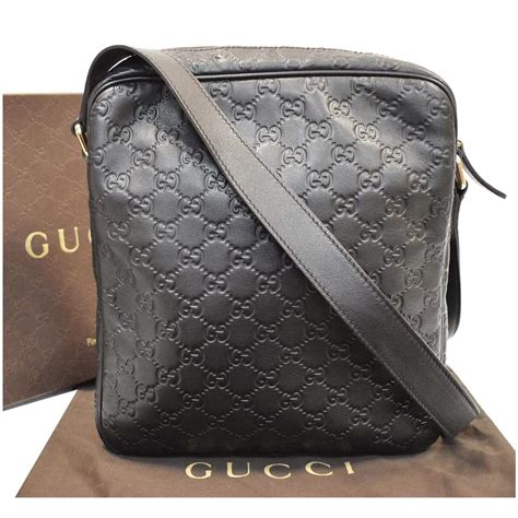 gucci black signature messenger bag|Gucci guccissima leather Messenger bag.